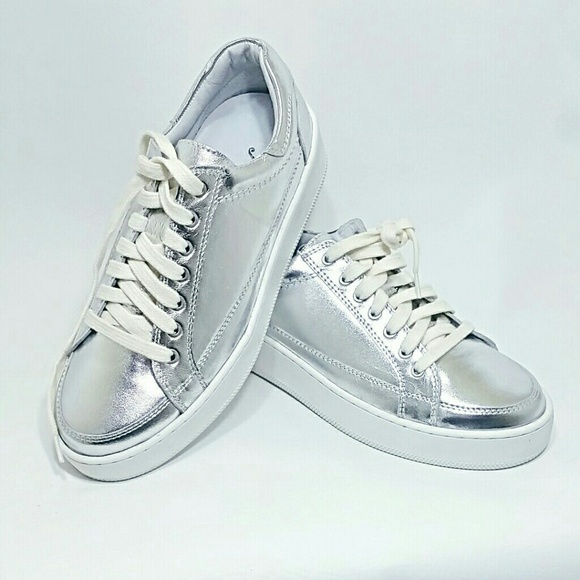 Free People Shoes - Free People Metalic Letterman Sneakers